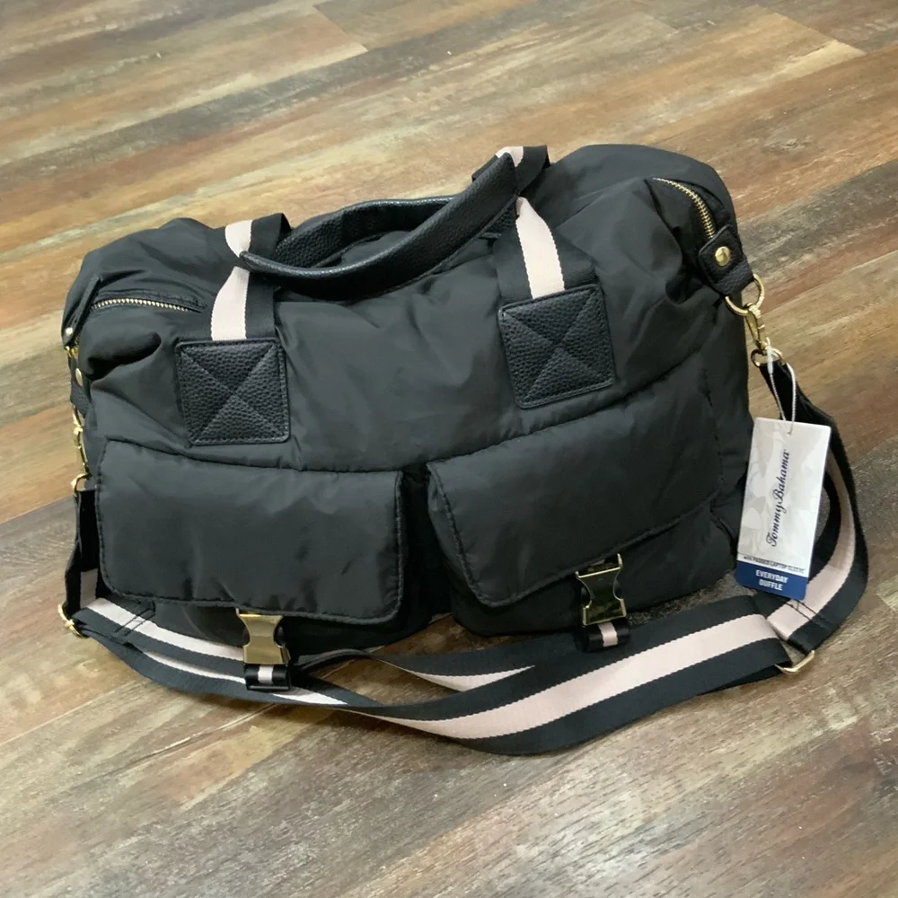 NWT Tommy Bahama Everyday Duffle - Black Puffer Weekender Carry-On Bag